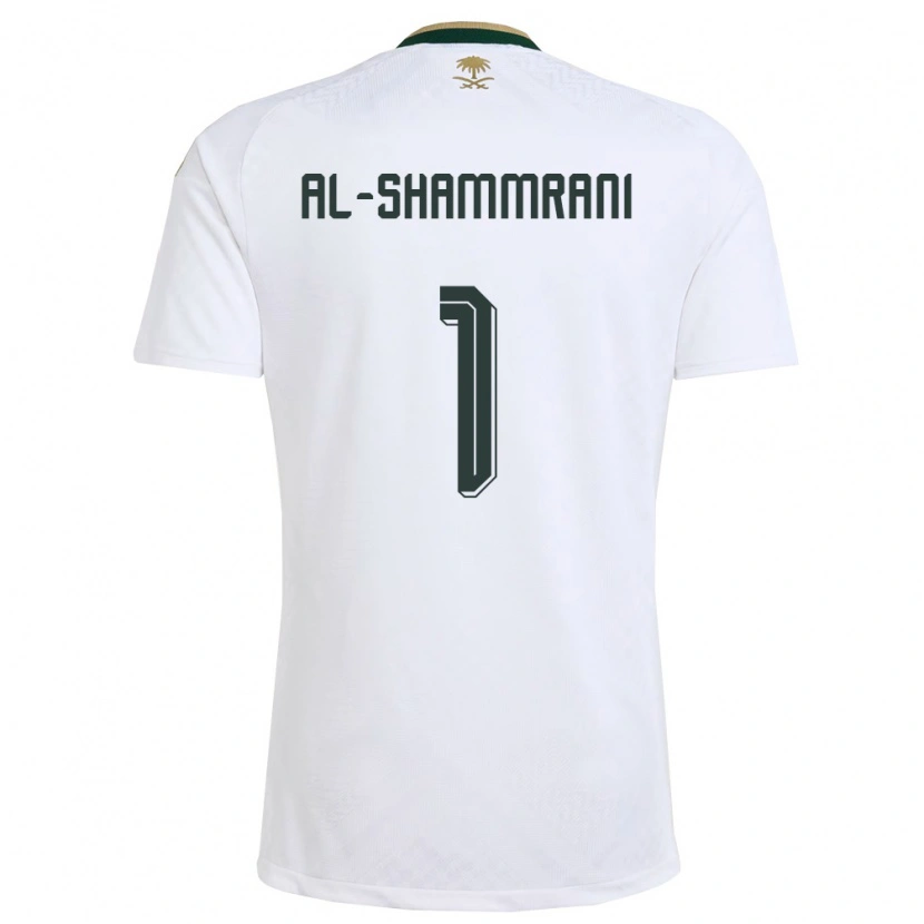 Danxen Mujer Camiseta Arabia Saudita Faisal Al-Shammrani #1 Blanco Verde Oro 2ª Equipación 26-28 La Camisa