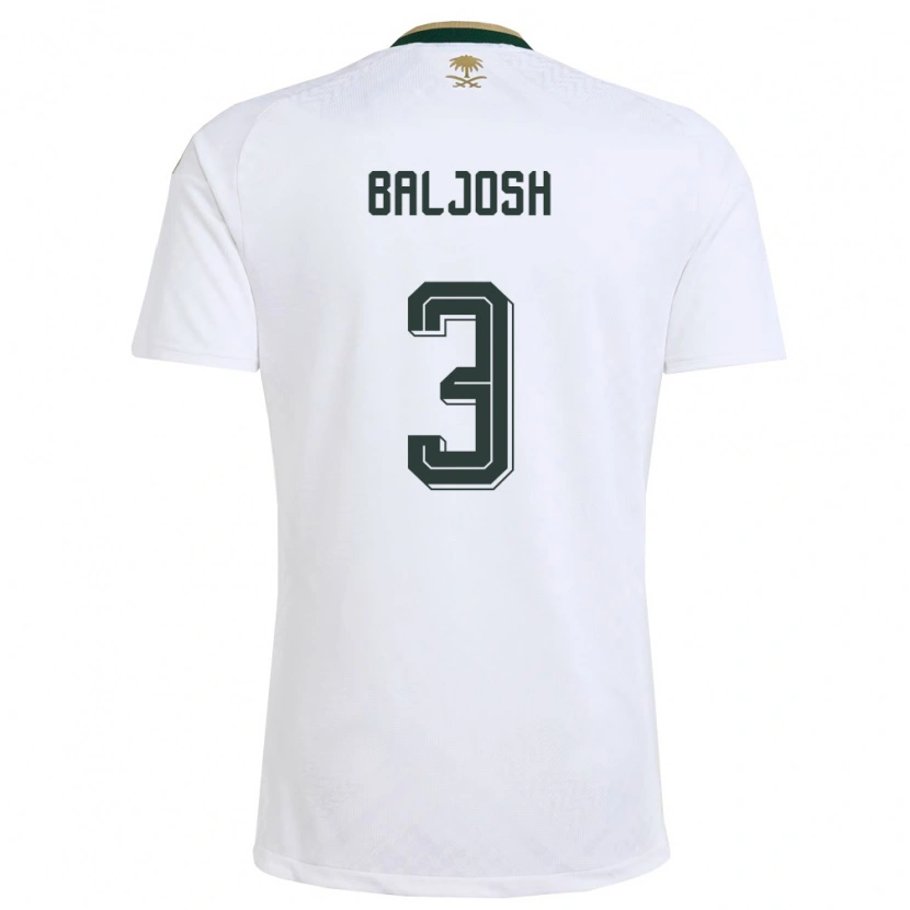 Danxen Mujer Camiseta Arabia Saudita Turki Baljosh #3 Blanco Verde Oro 2ª Equipación 26-28 La Camisa