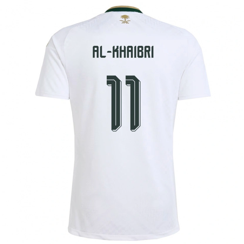Danxen Mujer Camiseta Arabia Saudita Thamer Al-Khaibri #11 Blanco Verde Oro 2ª Equipación 26-28 La Camisa