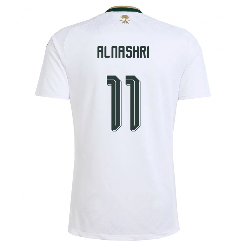 Danxen Mujer Camiseta Arabia Saudita Awad Alnashri #11 Blanco Verde Oro 2ª Equipación 26-28 La Camisa
