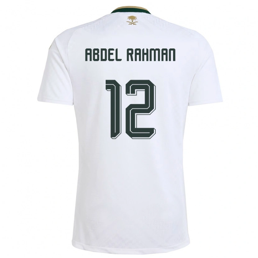 Danxen Mujer Camiseta Arabia Saudita Mona Abdel Rahman #12 Blanco Verde Oro 2ª Equipación 26-28 La Camisa