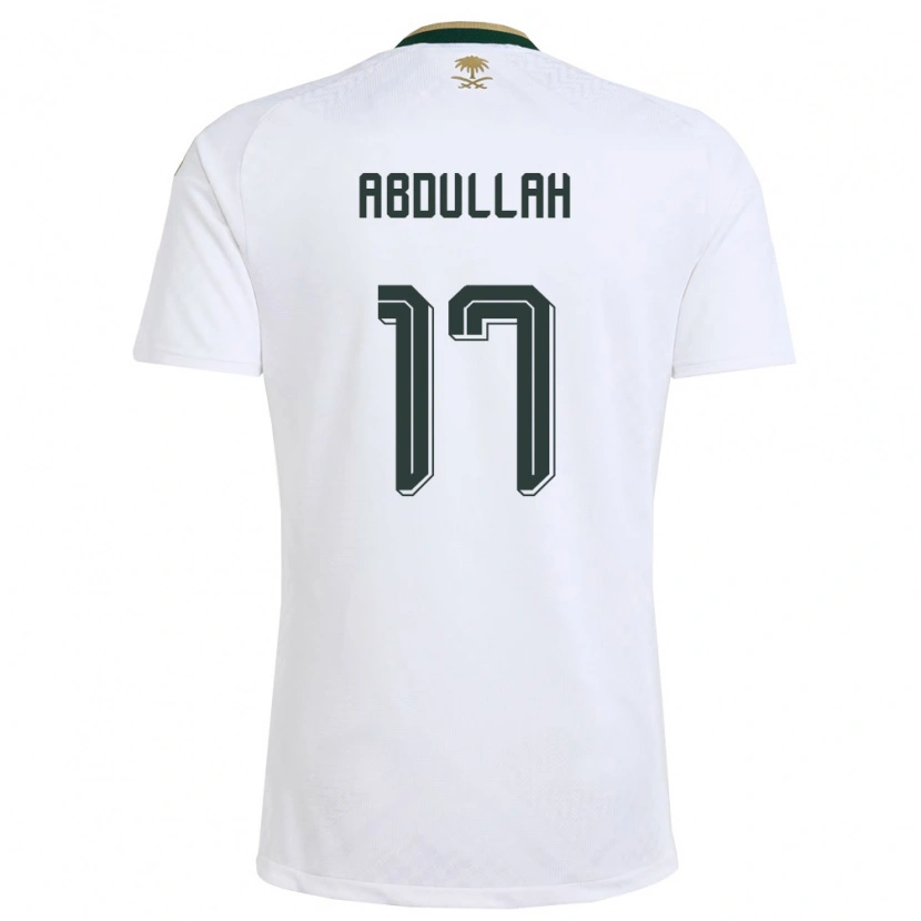Danxen Mujer Camiseta Arabia Saudita Salem Abdullah #17 Blanco Verde Oro 2ª Equipación 26-28 La Camisa
