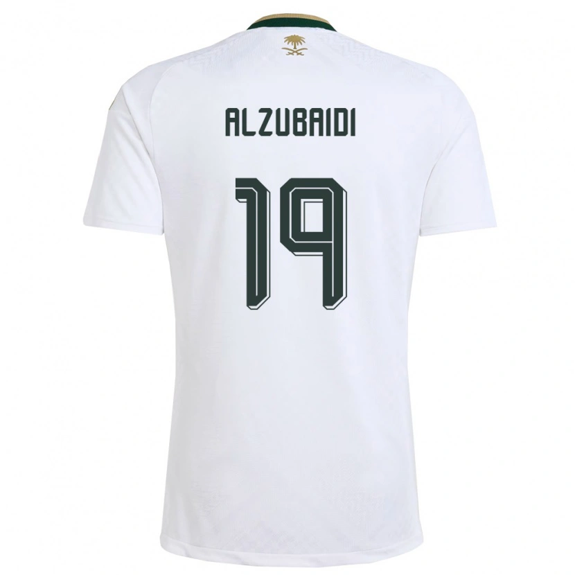 Danxen Mujer Camiseta Arabia Saudita Yaseen Alzubaidi #19 Blanco Verde Oro 2ª Equipación 26-28 La Camisa