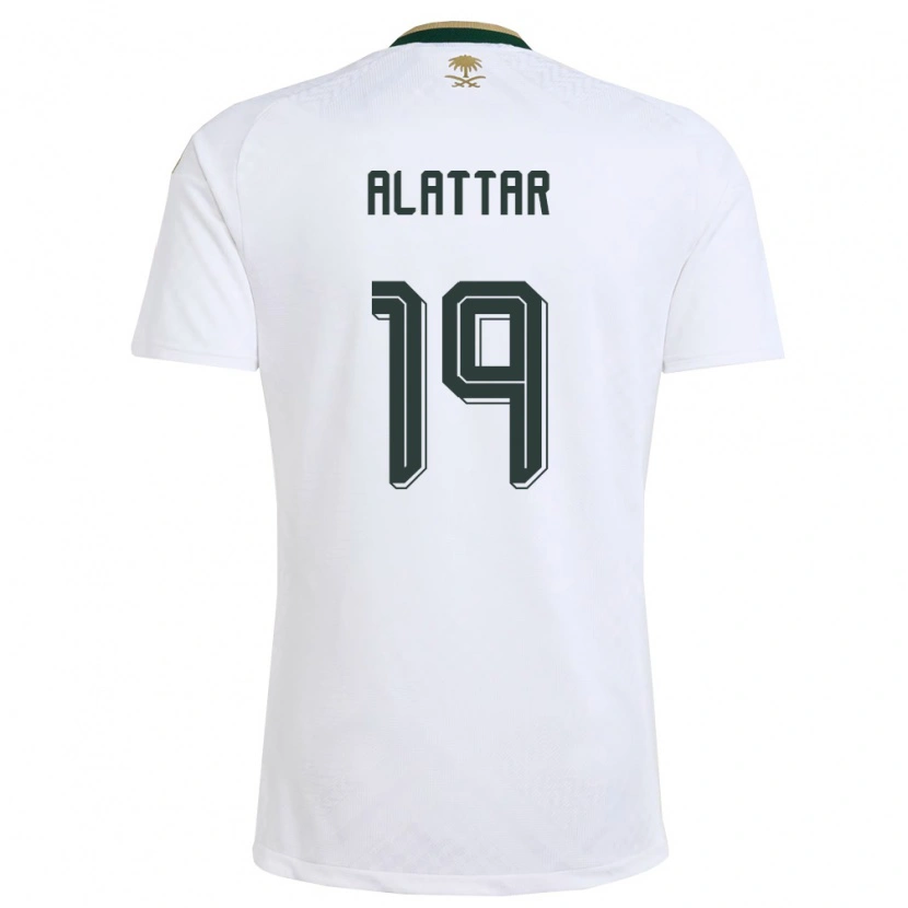 Danxen Mujer Camiseta Arabia Saudita Ramiz Alattar #19 Blanco Verde Oro 2ª Equipación 26-28 La Camisa