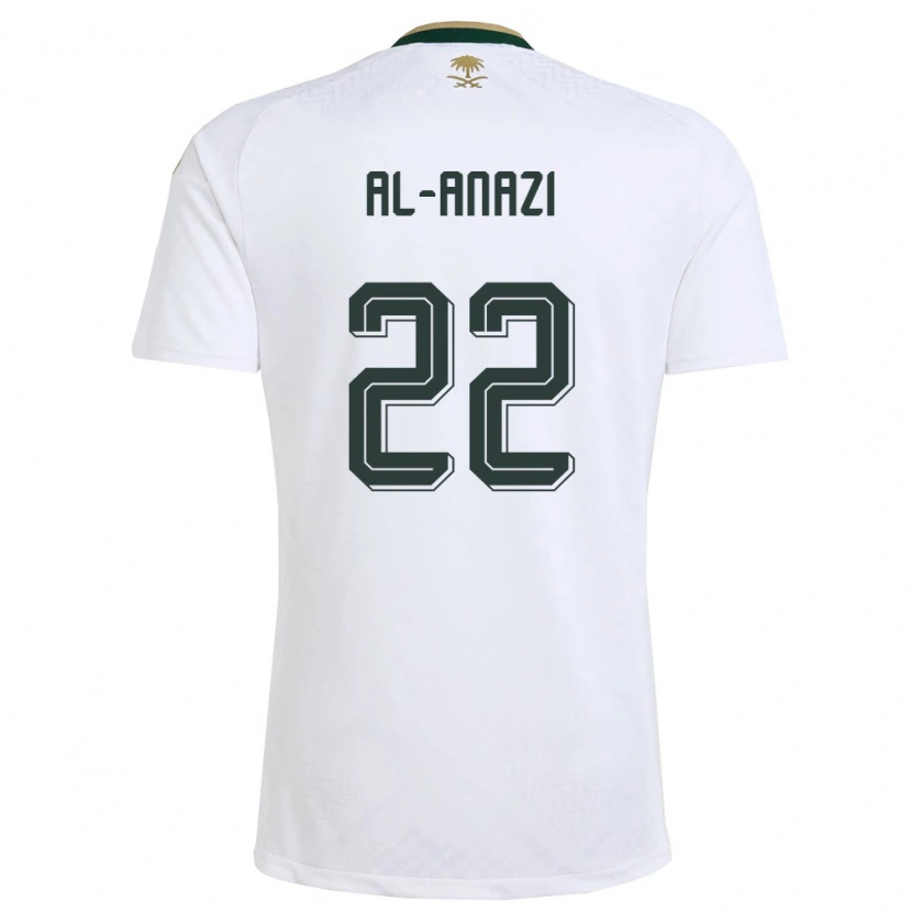 Danxen Mujer Camiseta Arabia Saudita Lama Al Anazi #22 Blanco Verde Oro 2ª Equipación 26-28 La Camisa