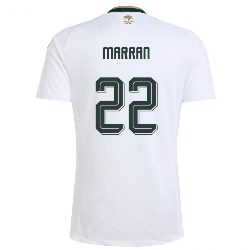 Danxen Mujer Camiseta Arabia Saudita Mohammed Marran #22 Blanco Verde Oro 2ª Equipación 26-28 La Camisa