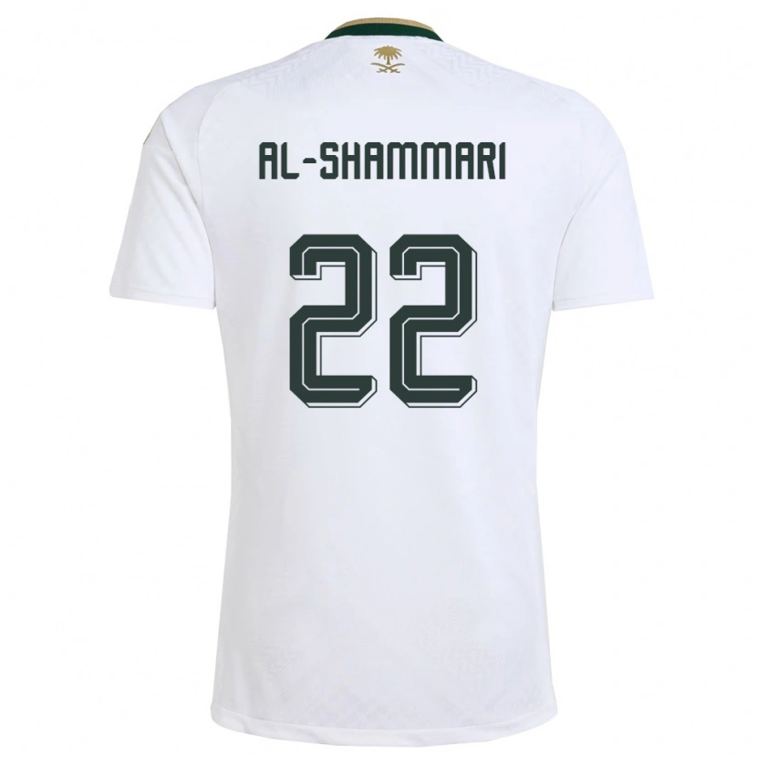 Danxen Mujer Camiseta Arabia Saudita Affas Al-Shammari #22 Blanco Verde Oro 2ª Equipación 26-28 La Camisa
