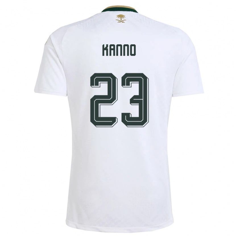 Danxen Mujer Camiseta Arabia Saudita Mohamed Kanno #23 Blanco Verde Oro 2ª Equipación 26-28 La Camisa