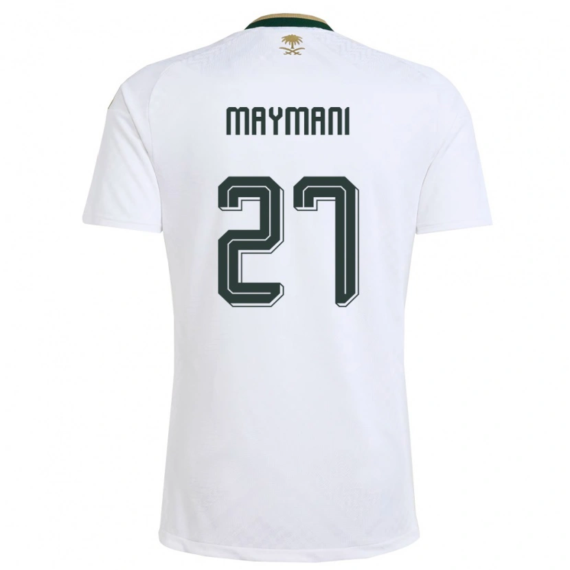 Danxen Mujer Camiseta Arabia Saudita Ammar Maimani #27 Blanco Verde Oro 2ª Equipación 26-28 La Camisa