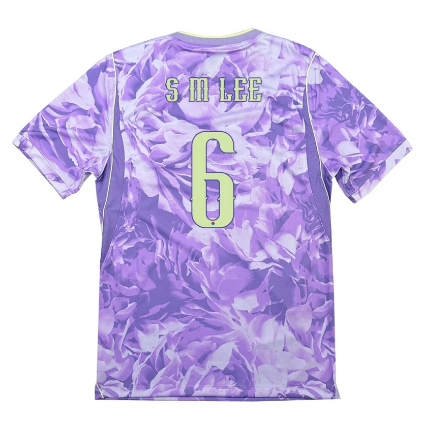 Danxen Mujer Camiseta Corea Del Sur Sang-Min Lee #6 Púrpura Verde 2ª Equipación 26-28 La Camisa