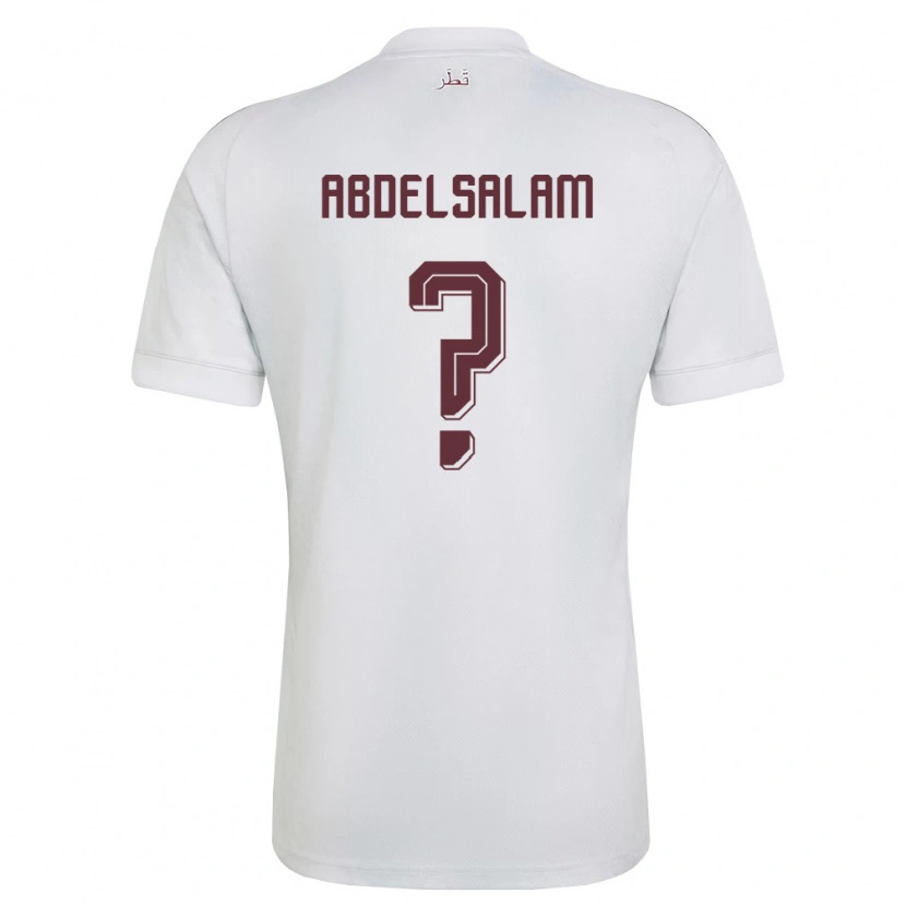 Danxen Mujer Camiseta Catar Nasser Abdelsalam #0 Blanco Borgoña 2ª Equipación 26-28 La Camisa