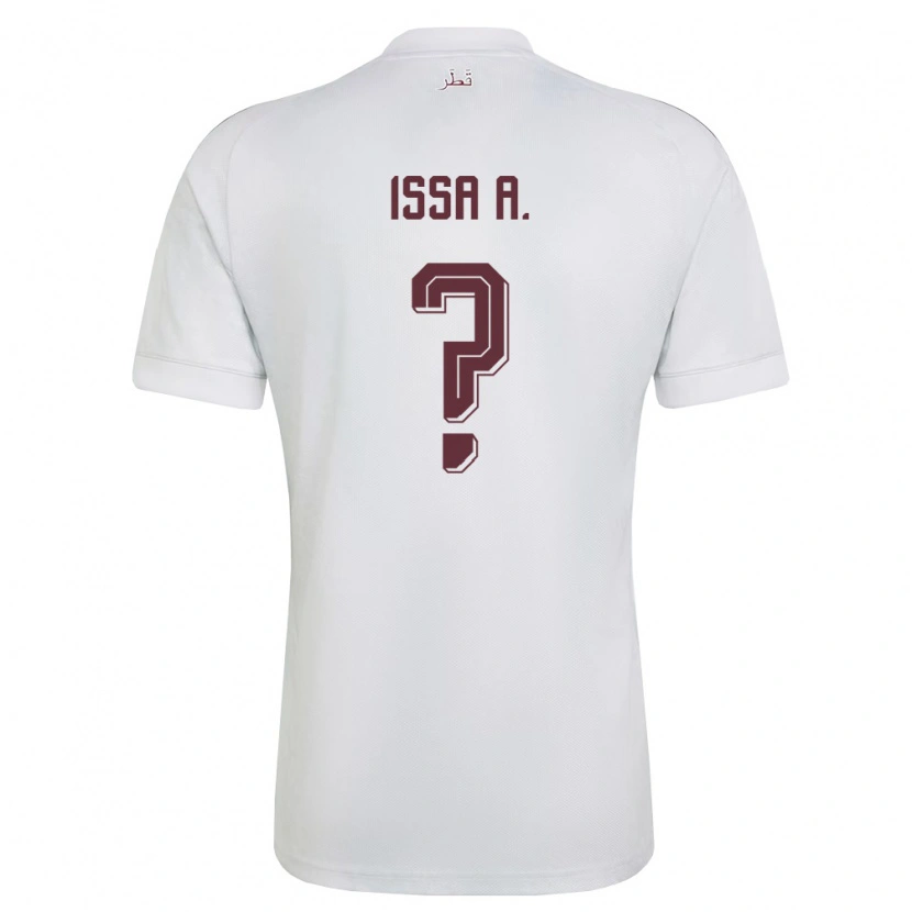 Danxen Mujer Camiseta Catar Issa Ahmad #0 Blanco Borgoña 2ª Equipación 26-28 La Camisa
