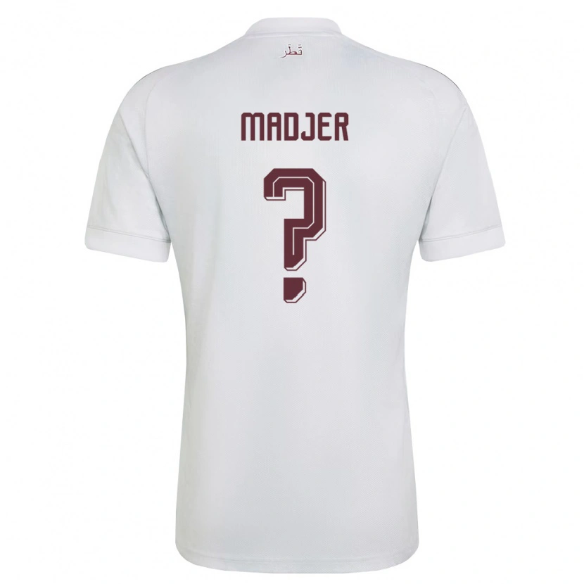 Danxen Mujer Camiseta Catar Lotfi Madjer #0 Blanco Borgoña 2ª Equipación 26-28 La Camisa