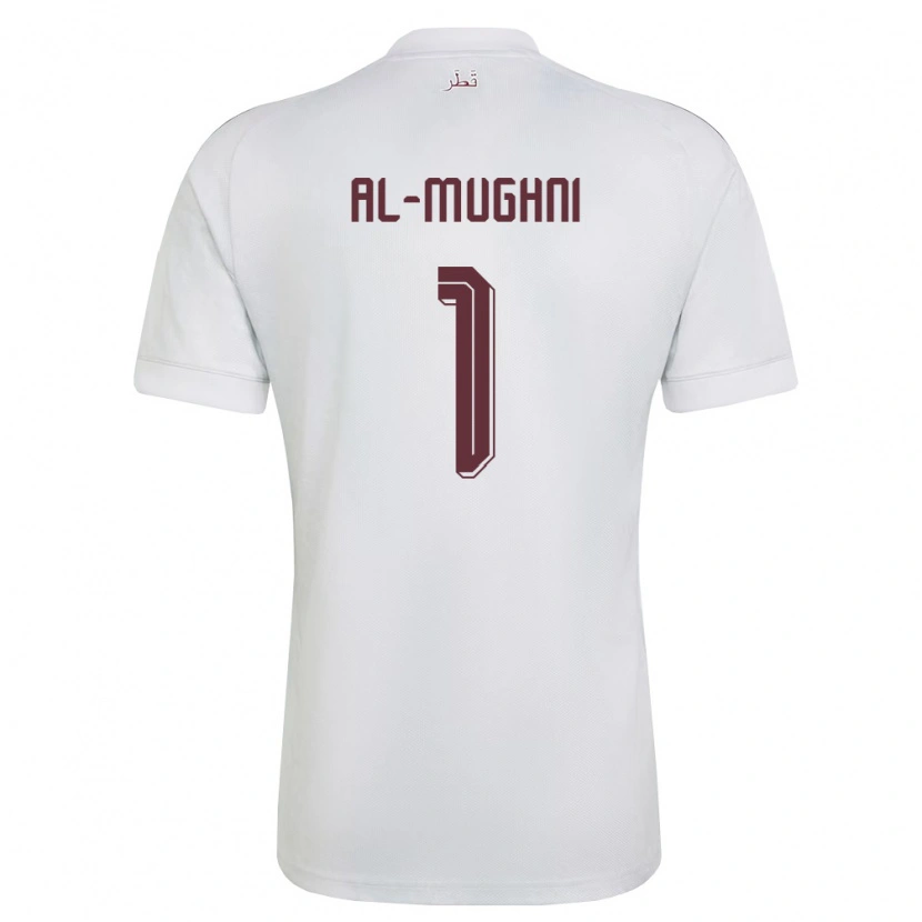 Danxen Mujer Camiseta Catar Tamim Al-Mughni #1 Blanco Borgoña 2ª Equipación 26-28 La Camisa