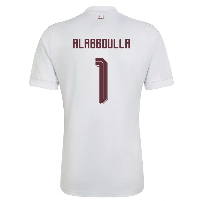 Danxen Mujer Camiseta Catar Latifa Alabbdulla #1 Blanco Borgoña 2ª Equipación 26-28 La Camisa