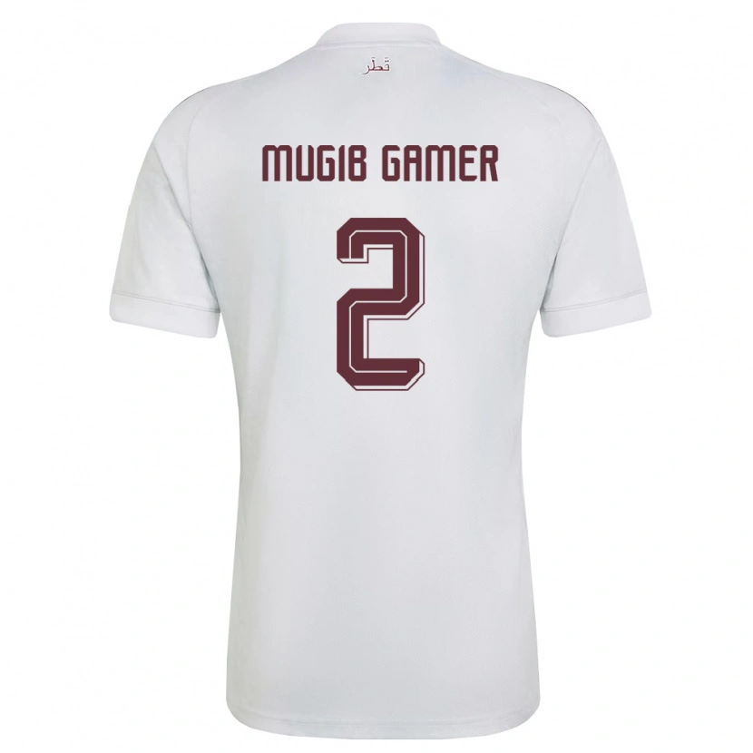 Danxen Mujer Camiseta Catar Abdalla Mugib Gamer #2 Blanco Borgoña 2ª Equipación 26-28 La Camisa