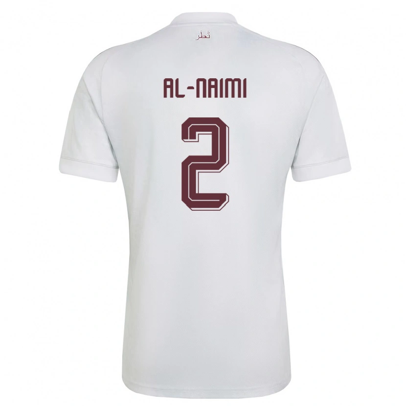 Danxen Mujer Camiseta Catar Amna Al Naimi #2 Blanco Borgoña 2ª Equipación 26-28 La Camisa