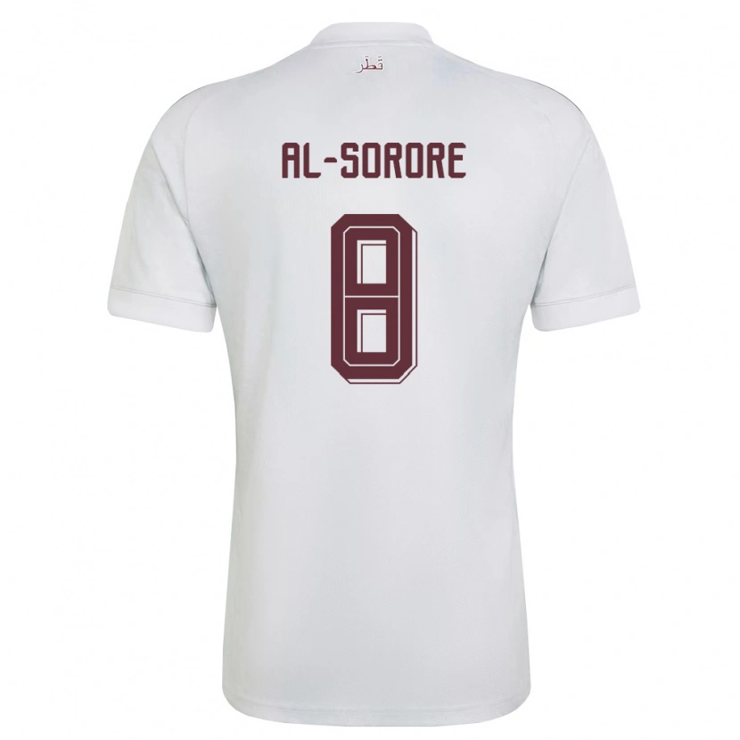 Danxen Mujer Camiseta Catar Asma Al Sorore #8 Blanco Borgoña 2ª Equipación 26-28 La Camisa