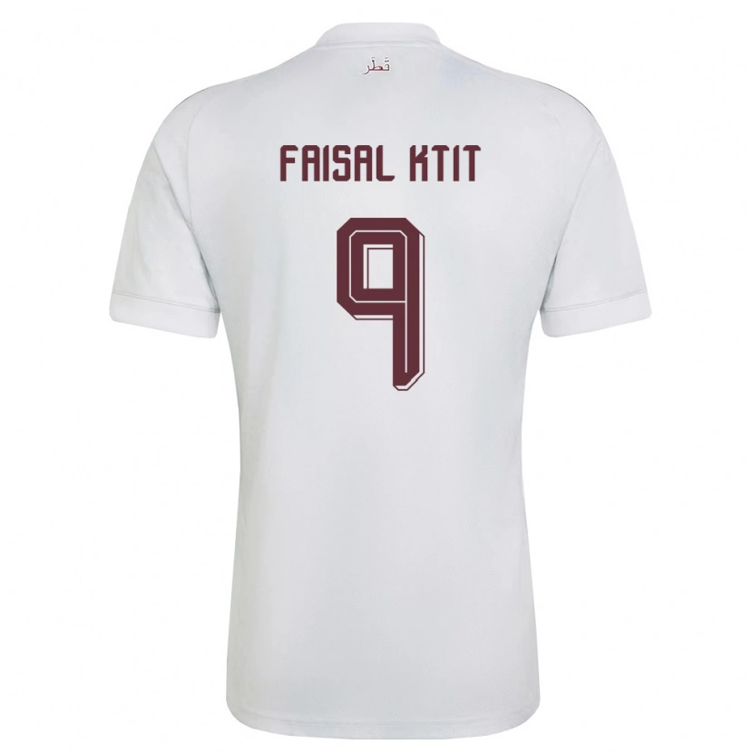 Danxen Mujer Camiseta Catar Zaid Faisal Ktit #9 Blanco Borgoña 2ª Equipación 26-28 La Camisa