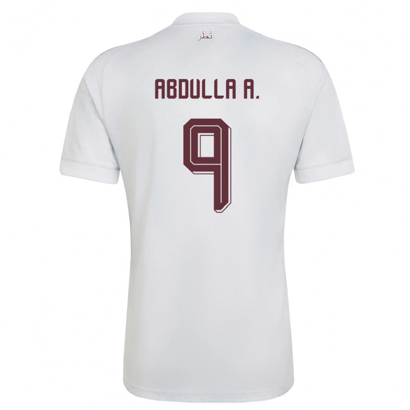 Danxen Mujer Camiseta Catar Mohsain Abdulla A. #9 Blanco Borgoña 2ª Equipación 26-28 La Camisa
