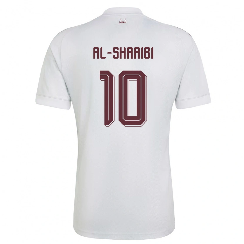 Danxen Mujer Camiseta Catar Khalid Al-Shaaibi #10 Blanco Borgoña 2ª Equipación 26-28 La Camisa