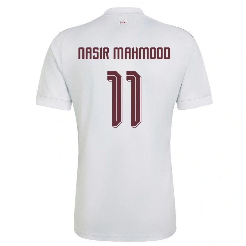 Danxen Mujer Camiseta Catar Ahmad Nasir Mahmood #11 Blanco Borgoña 2ª Equipación 26-28 La Camisa