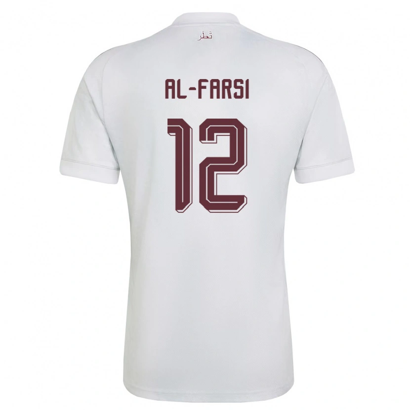 Danxen Mujer Camiseta Catar Faiz Al-Farsi #12 Blanco Borgoña 2ª Equipación 26-28 La Camisa