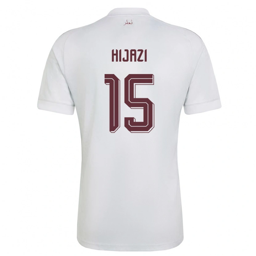 Danxen Mujer Camiseta Catar Asalet Hijazi #15 Blanco Borgoña 2ª Equipación 26-28 La Camisa