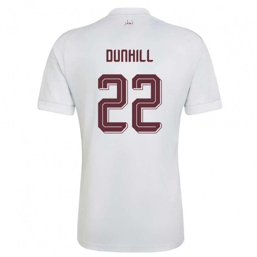 Danxen Mujer Camiseta Catar Cristian Dunhill #22 Blanco Borgoña 2ª Equipación 26-28 La Camisa