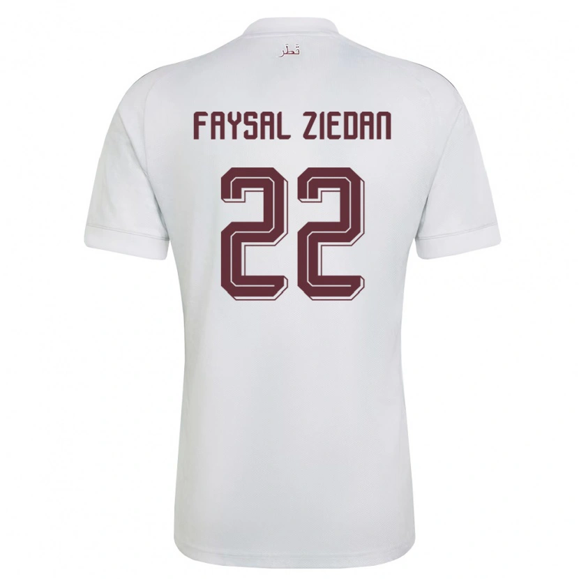 Danxen Mujer Camiseta Catar Chris Faysal Ziedan #22 Blanco Borgoña 2ª Equipación 26-28 La Camisa