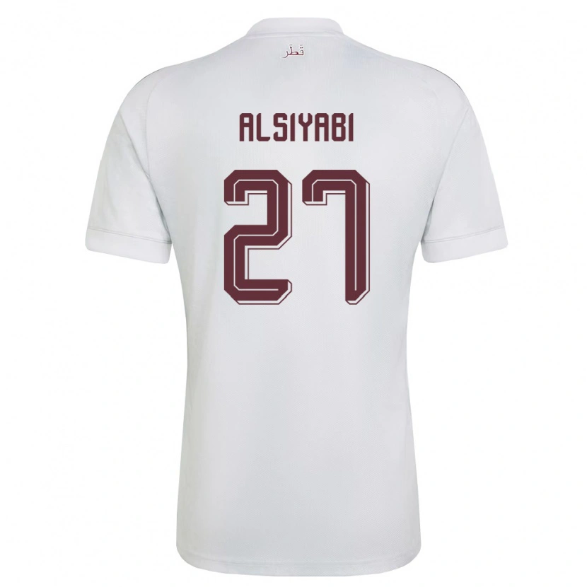 Danxen Mujer Camiseta Catar Nasra Alsiyabi #27 Blanco Borgoña 2ª Equipación 26-28 La Camisa