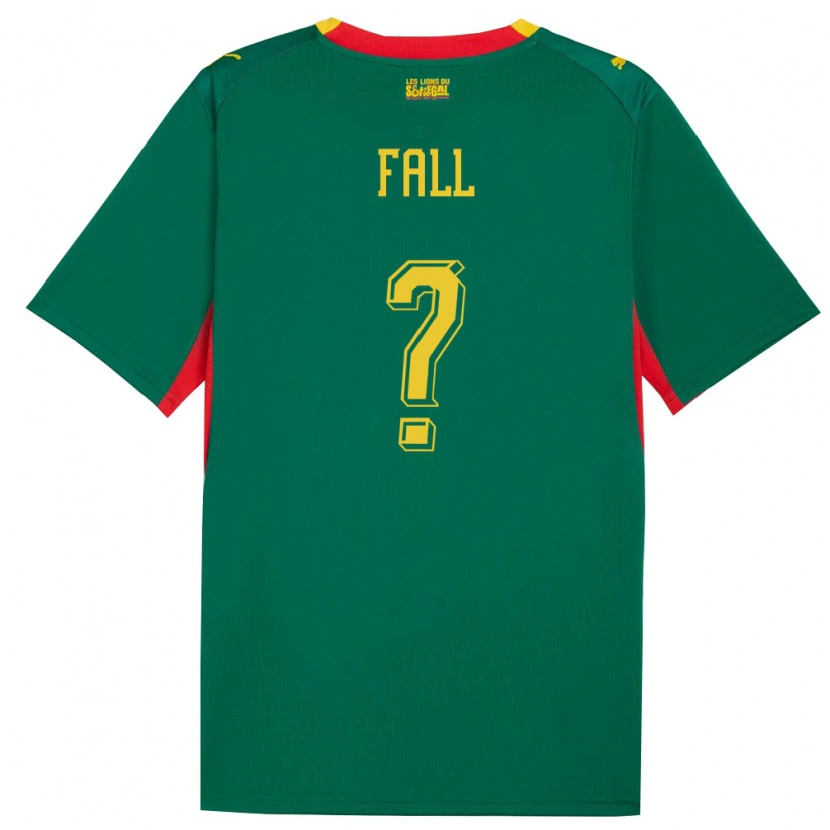 Danxen Mujer Camiseta Senegal Boubacar Fall #0 Verde Amarillo Rojo 2ª Equipación 26-28 La Camisa