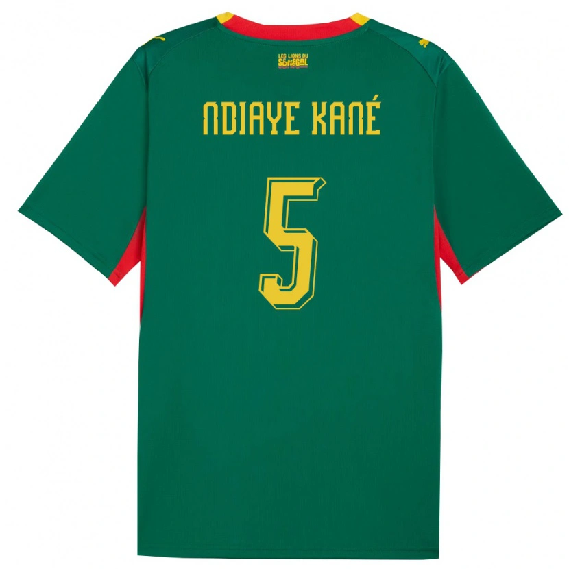Danxen Mujer Camiseta Senegal Ndeye Ndiaye Kane #5 Verde Amarillo Rojo 2ª Equipación 26-28 La Camisa