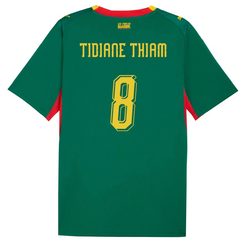 Danxen Mujer Camiseta Senegal Cheikh Tidiane Thiam #8 Verde Amarillo Rojo 2ª Equipación 26-28 La Camisa