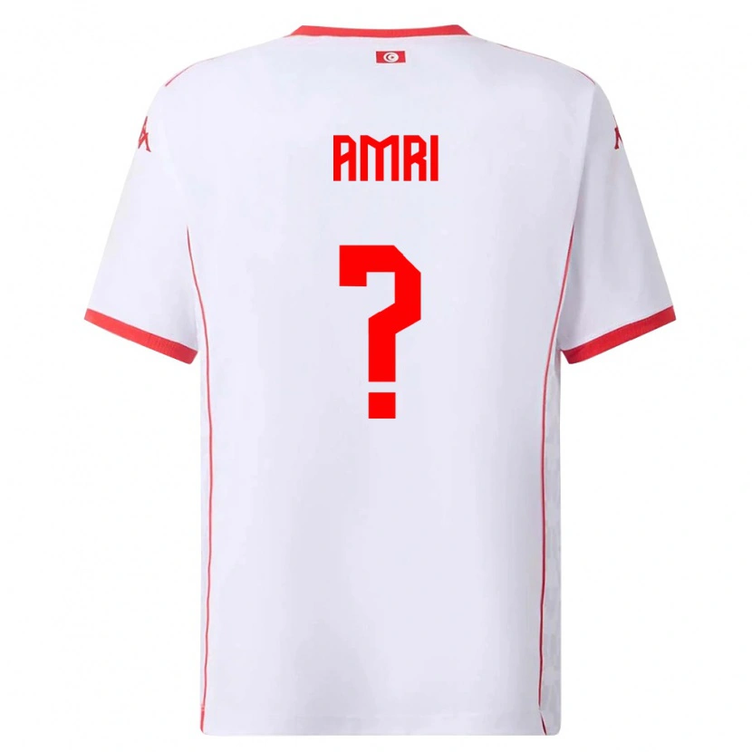 Danxen Mujer Camiseta Túnez Abdallah Amri #0 Blanco Rojo 2ª Equipación 26-28 La Camisa