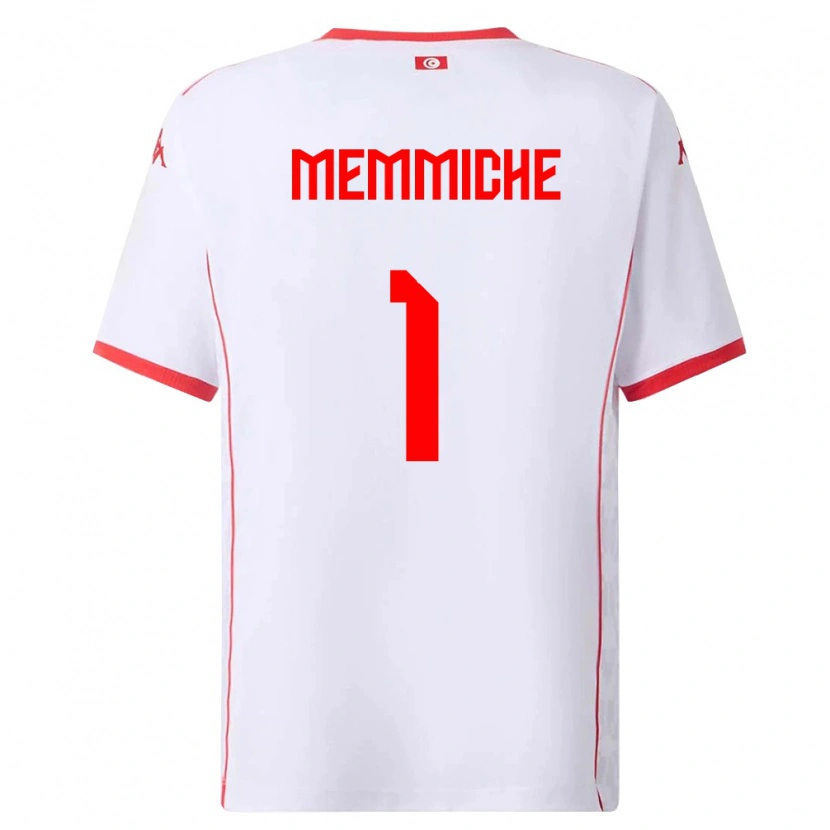 Danxen Mujer Camiseta Túnez Amanallah Memmiche #1 Blanco Rojo 2ª Equipación 26-28 La Camisa