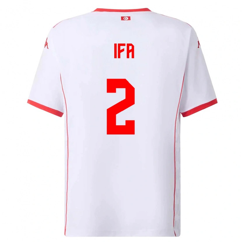 Danxen Mujer Camiseta Túnez Bilel Ifa #2 Blanco Rojo 2ª Equipación 26-28 La Camisa