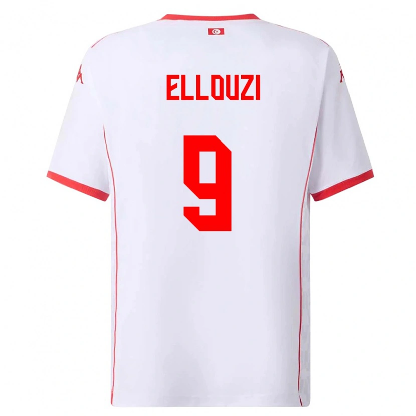Danxen Mujer Camiseta Túnez Sabrine Ellouzi #9 Blanco Rojo 2ª Equipación 26-28 La Camisa
