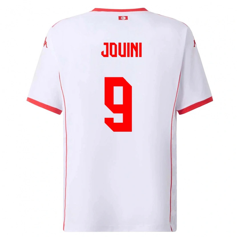 Danxen Mujer Camiseta Túnez Haythem Jouini #9 Blanco Rojo 2ª Equipación 26-28 La Camisa