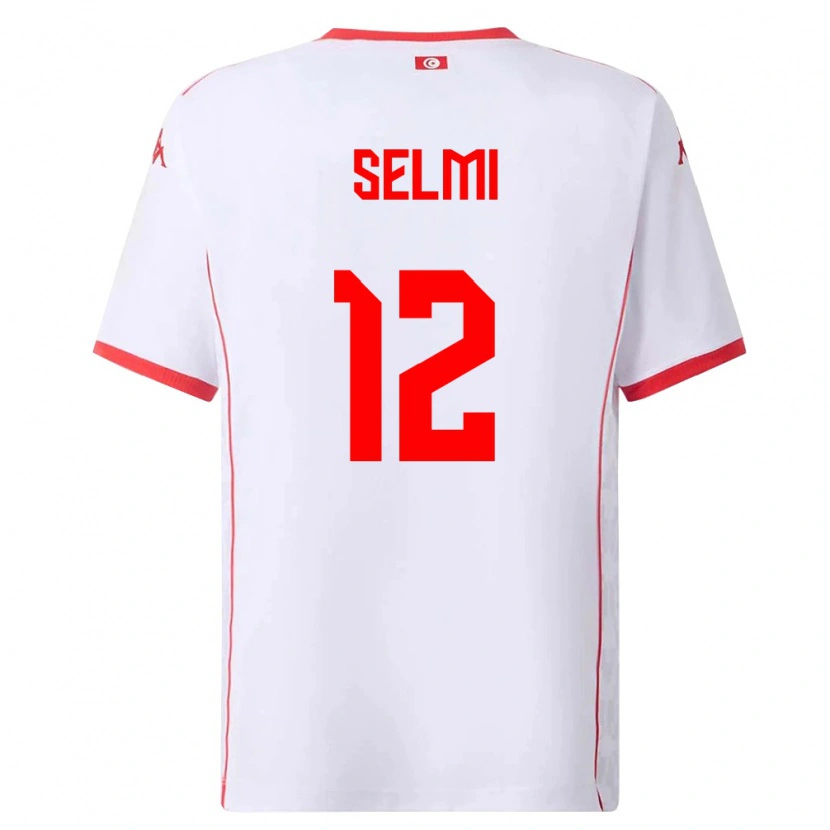 Danxen Mujer Camiseta Túnez Adam Selmi #12 Blanco Rojo 2ª Equipación 26-28 La Camisa