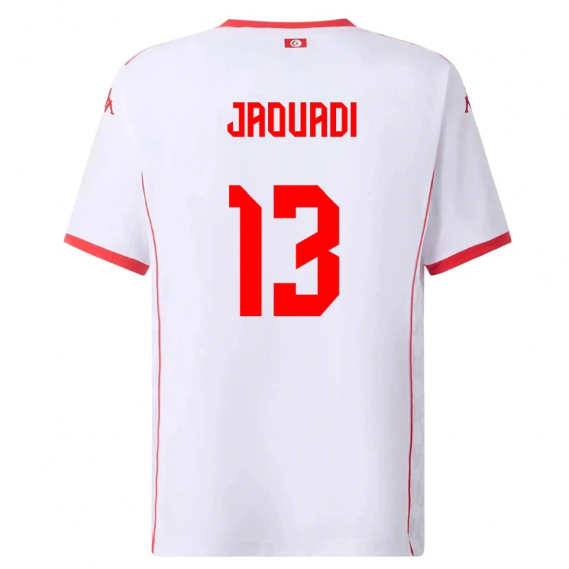 Danxen Mujer Camiseta Túnez Assim Jaouadi #13 Blanco Rojo 2ª Equipación 26-28 La Camisa
