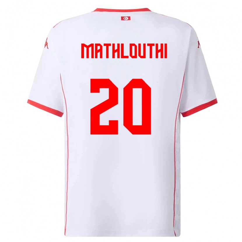 Danxen Mujer Camiseta Túnez Hamza Mathlouthi #20 Blanco Rojo 2ª Equipación 26-28 La Camisa