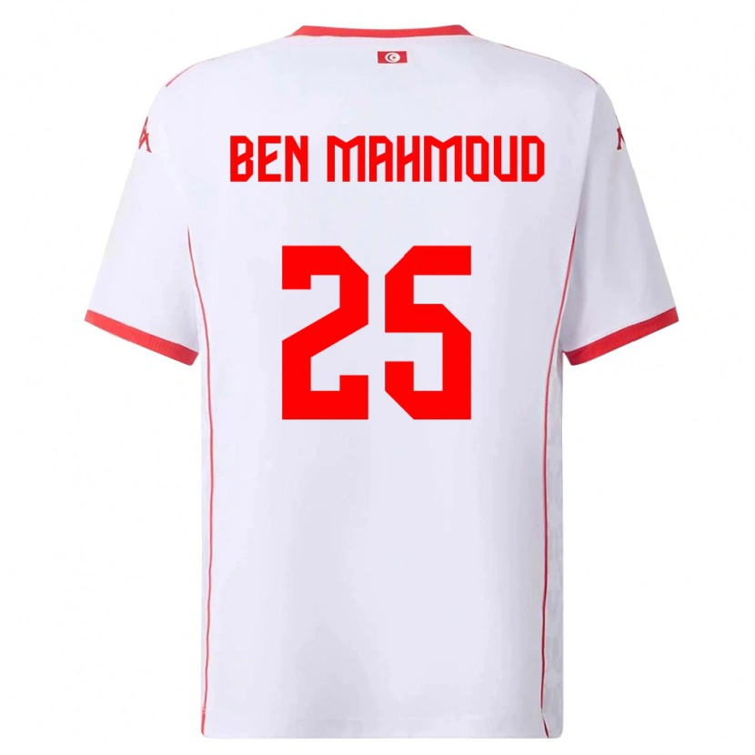Danxen Mujer Camiseta Túnez Youssef Ben Mahmoud #25 Blanco Rojo 2ª Equipación 26-28 La Camisa