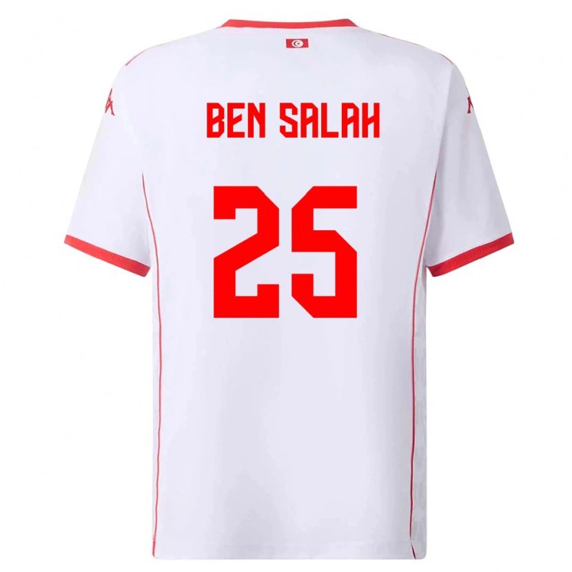 Danxen Mujer Camiseta Túnez Heni Ben Salah #25 Blanco Rojo 2ª Equipación 26-28 La Camisa