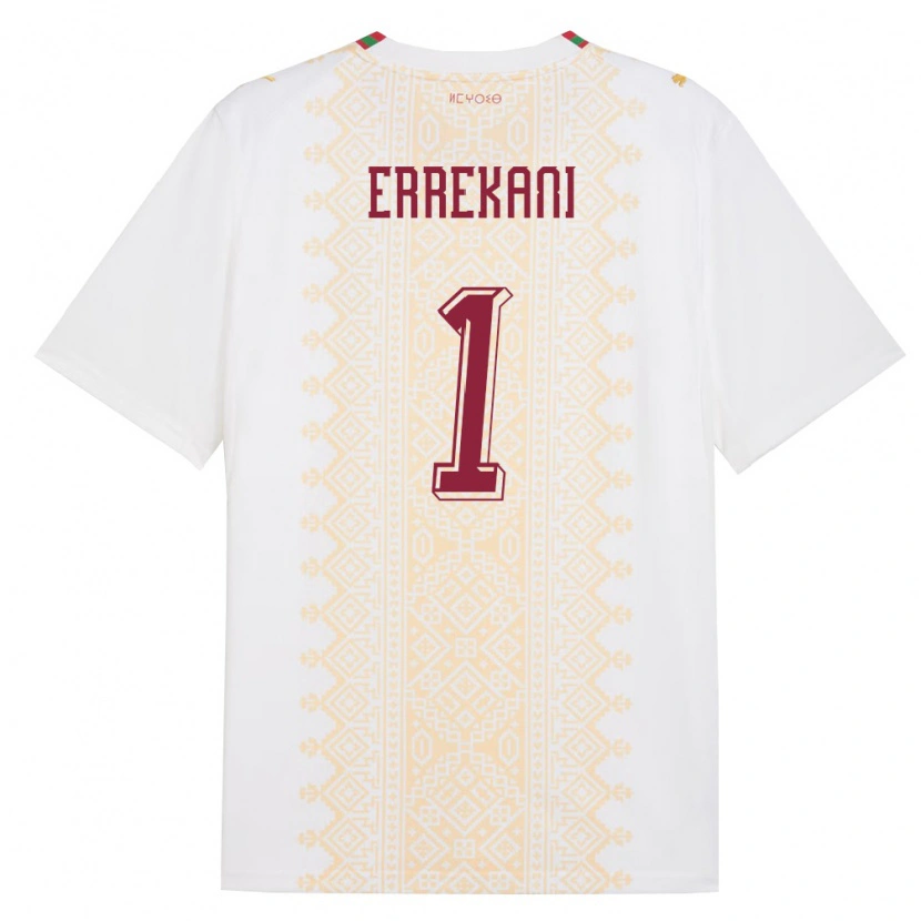 Danxen Mujer Camiseta Marruecos Yahya Errekani #1 Blanco Oro Rojo 2ª Equipación 26-28 La Camisa