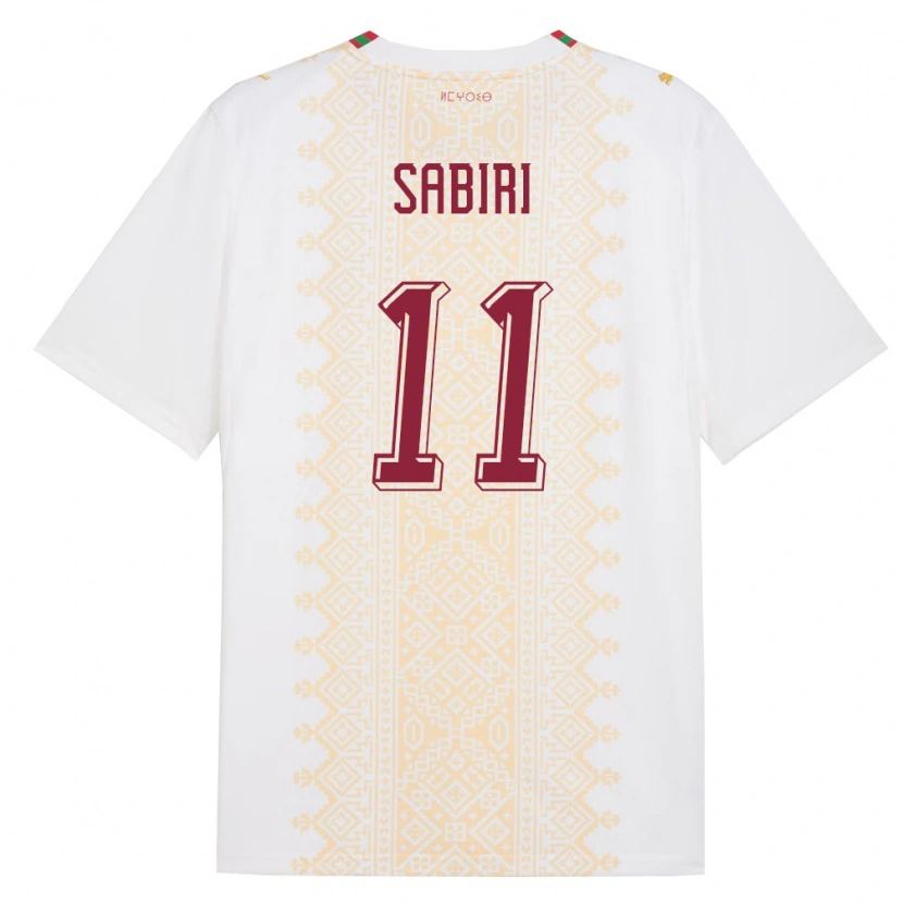 Danxen Mujer Camiseta Marruecos Abdelhamid Sabiri #11 Blanco Oro Rojo 2ª Equipación 26-28 La Camisa