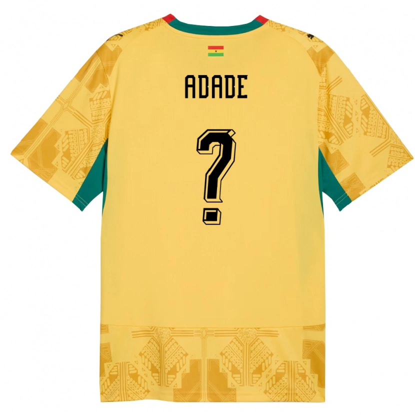 Danxen Mujer Camiseta Ghana Ebenezer Adade #0 Amarillo Rojo Negro 2ª Equipación 26-28 La Camisa