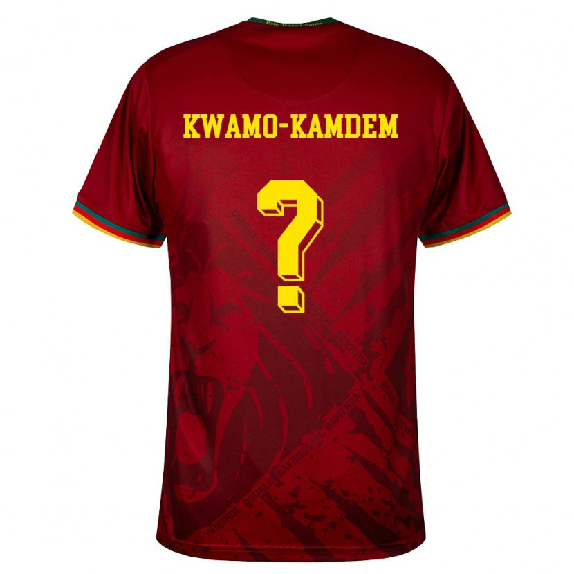 Danxen Mujer Camiseta Camerún Jerome Noel Kwamo-Kamdem #0 Rojo Oscuro Verde Amarillo 2ª Equipación 26-28 La Camisa