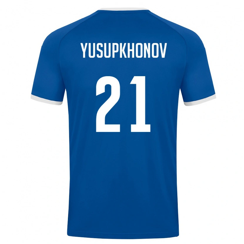 Danxen Niño Camiseta Uzbekistán Zayniddin Yusupkhonov #21 Azul Real Blanco 1ª Equipación 26-28 La Camisa