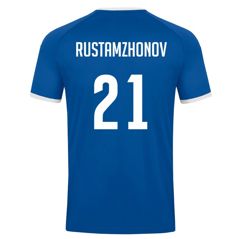 Danxen Niño Camiseta Uzbekistán Nematullo Rustamzhonov #21 Azul Real Blanco 1ª Equipación 26-28 La Camisa